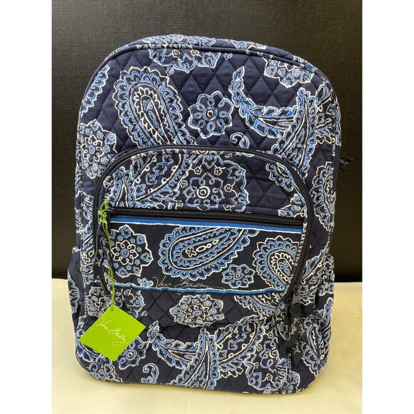 Vera Bradley Blue Bandana Women's Campus Backpack SKU 6093 - Picture 1 of 9